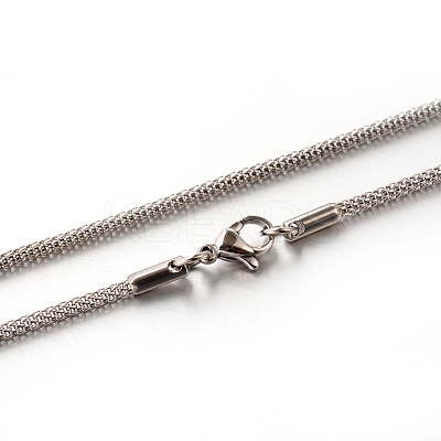 Tarnish Resistant 304 Stainless Steel Lantern Chain Necklaces STAS-M174-070P-1