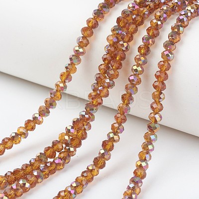 Electroplate Transparent Glass Beads Strands EGLA-A034-T6mm-R14-1