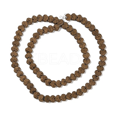Electroplated Natural Lava Rock Beads Strands G-Q1009-G01-02H-1