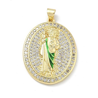 Brass Micro Pave Cubic Zirconia Pendants KK-H537-27C-G-1