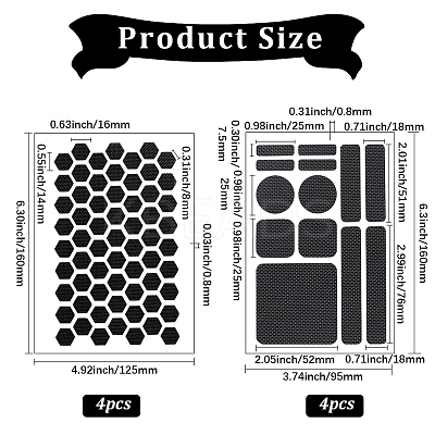 8Pcs 2 Styles PEVA Rubber Anti-Slip Hexagonal Phone Grip Tape Stickers for Phones AJEW-SP0002-64C-02-1