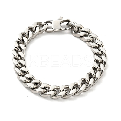 Non-Tarnish 201 Stainless Steel Curb Chain Bracelet for Men Women BJEW-H550-06C-P-1