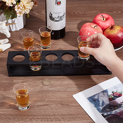 6 Round Holes Acrylic Shot Glasses Holders AJEW-WH0651-27-1
