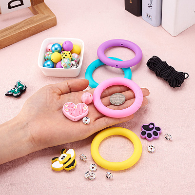 DIY Rings & Bees Silicone Pendant Decoration Making Kit DIY-TA0010-11-1