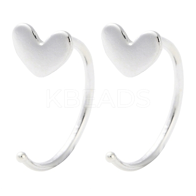 999 Fine Silver Pull Through Earrings EJEW-P296-26B-S-1
