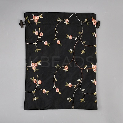 Embroidery Flower Burlap Packing Pouches Drawstring Bags LS-ABAG-WH0048-39D-1