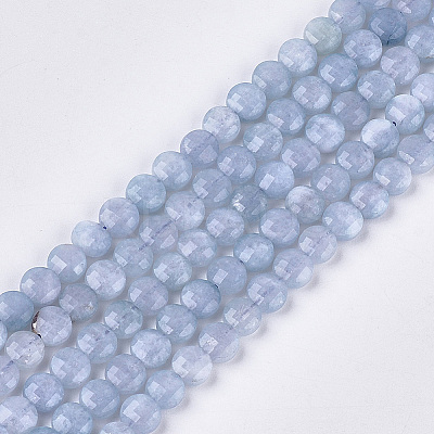 Natural Dyed White Jade Imitation Aquamarine Beads Strands G-S354-27-1-1
