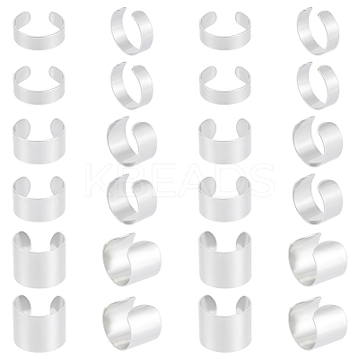 30Pcs 3 Styles 304 Stainless Steel Cuff Rings STAS-UN0059-25-1