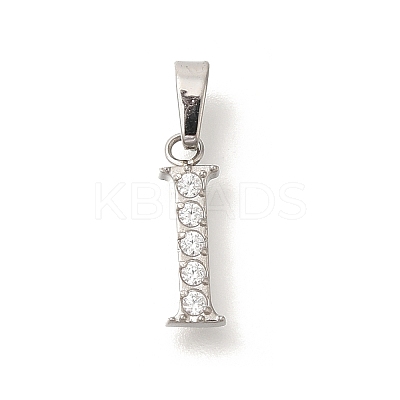 304 Stainless Steel Micro Pave Cubic Zirconia Pendants STAS-H228-02P-01-1