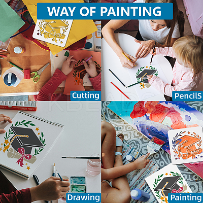 1Pc PET Hollow Out Drawing Painting Stencils DIY-MA0004-61B-06-1