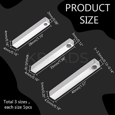 15Pcs 3 Styles 304 Stainless Steel Polished Pendant FIND-PH0020-86-1