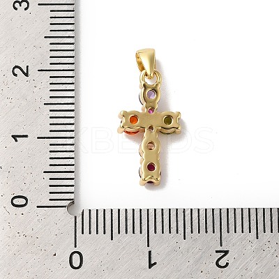 Rack Plating Brass Cubic Zirconia Pendants KK-G504-17G-1