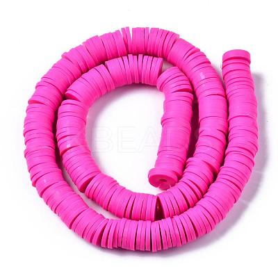 Flat Round Handmade Polymer Clay Beads CLAY-R067-10mm-31-1