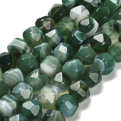 Dyed Natural Banded Agate Beads Strands G-G203-08A-1