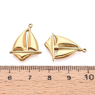 304 Stainless Steel Sailboat Pendants STAS-T071-23G-1