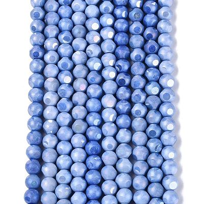 Ombre Effect Dyed Electroplate Opaque Glass Beads Strands LS-EGLA-Q130-01A-04-1