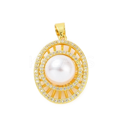Eco-friendly Rack Plating Brass Micro Pave Cubic Zirconia Pendants KK-F843-15G-1