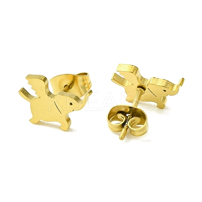 Cute Little Animal Theme 304 Stainless Steel Stud Earrings LS-EJEW-B041-03C-G-1