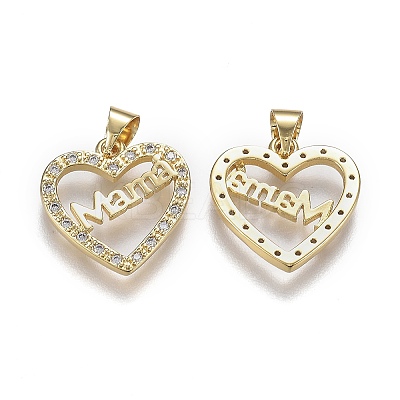 Brass Micro Pave Clear Cubic Zirconia Pendants LS-ZIRC-A011-09G-1