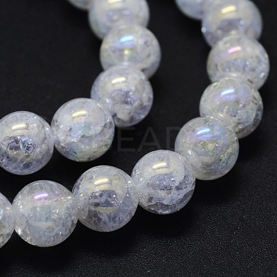 Electroplated Natural Crackle Quartz Crystal Beads Strands G-K285-08-10mm-1