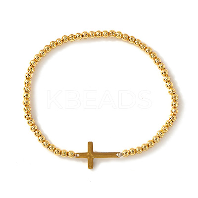 304 Stainless Steel Beaded Stretch Bracelets PU8639-2-1