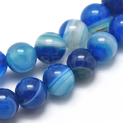 Natural Striped Agate/Banded Agate Beads Strands X-G-I254-03A-05-1