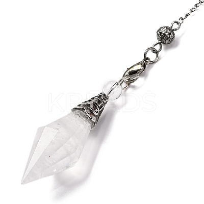 Natural Quartz Crystal Rhombus Faceted Poined Dowsing Pendulums G-Q184-05G-AS-1