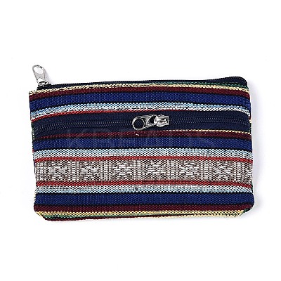 Bohemian Style Stripe Pattern Cotton Cloth Wallets AJEW-N003-04-1