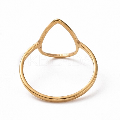 Ion Plating(IP) 201 Stainless Steel Teardrop Finger Ring RJEW-J051-15G-1