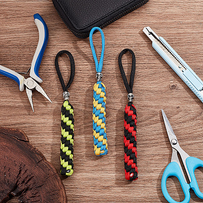 3Pcs 3 Colors Polypropylene Braided Corn Knot Pendant Decorations KEYC-HY0001-27-1