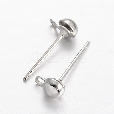 Brass Stud Earring Findings KK-F371-34P-A-1