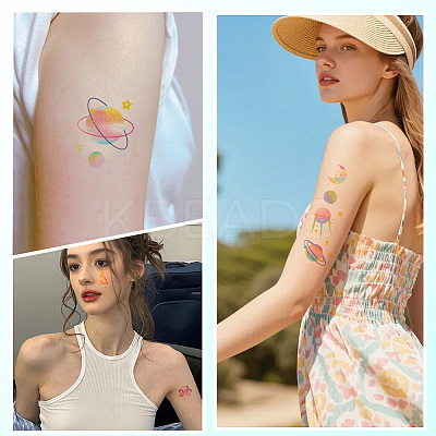 36Pcs 2 Style PVC Waterproof Self-Adhesive Picture Stickers STIC-SP0001-09C-1