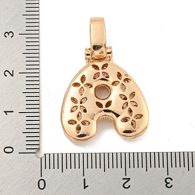 Brass Micro Pave Clear Cubic Zirconia Pendants KK-B099-01G-A-1