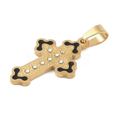 Ion Plating(IP) 304 Stainless Steel Enamel Rhinestone Pendants STAS-Q325-05A-G-1