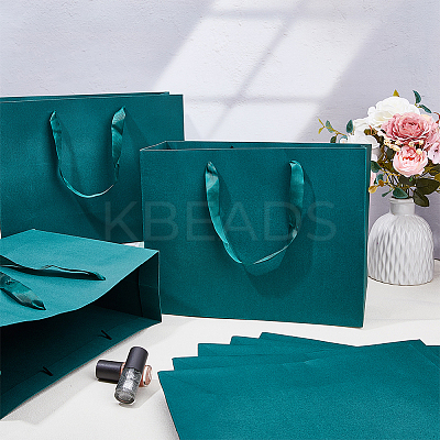 Paper Candy Gift Storage Pouches with Ribbon Handle LS-ABAG-WH0048-05-1
