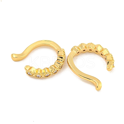 Brass Micro Pave Cubic Zirconia Cuff Earrings EJEW-C104-138G-1