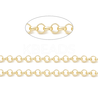 3.28 Feet Rack Plating Brass Rolo Chains X-CHC-B021-02G-1