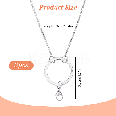 3Pcs 304 Stainless Steel Cable Chain Necklaces Making NJEW-DR00012-1