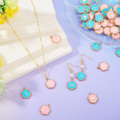 52Pcs 2 Colors Alloy Enamel Pendants ENAM-TA0002-97A-1