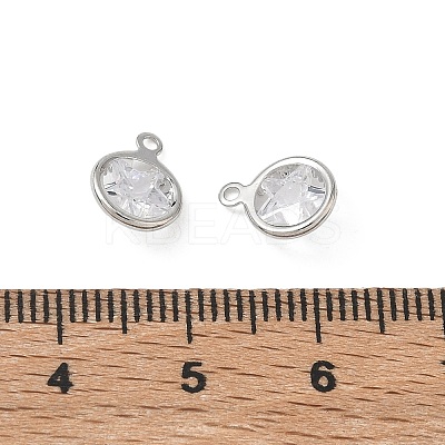 Brass Pave Clear Cubic Zirconia Charms CU-CBAD360-03P-01-1