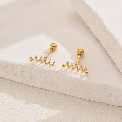 Stylish Vintage Spring Screw 201 Stainless Steel Stud Earrings UA8813-1
