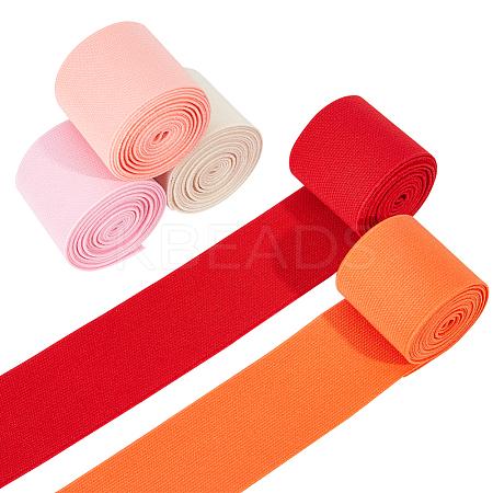 BENECREAT 10M 5 Colors Polyester Flat Elastic Rubber Band EC-BC0001-49A-1