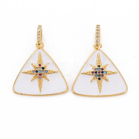 Brass Micro Pave Colorful Cubic Zirconia Pendants KK-S354-333-NF-1