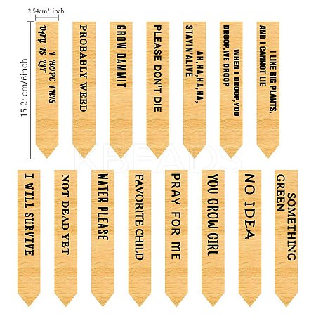 15Pcs 15 Style Wood Plant Labels WOOD-WH0501-004-1