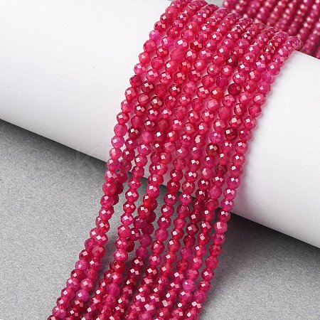 Lab Grown Red Corundum Beads Strands G-Z123-A01-3mm-1