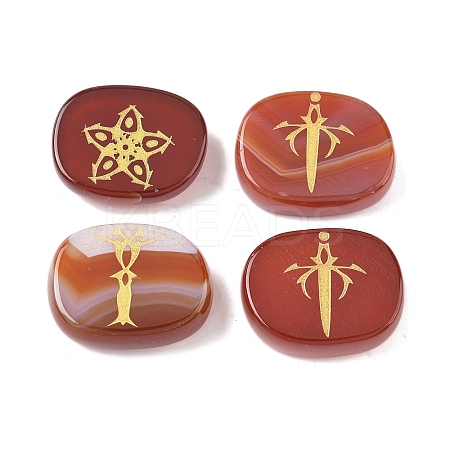 4Pcs 4 Styles Natural Carnelian Display Decorations G-F786-02C-02-1
