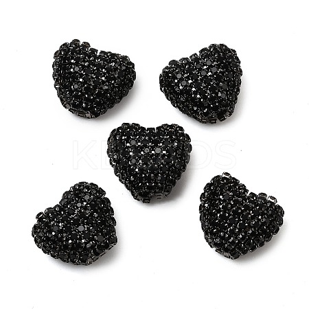 Sparkling Acrylic Heart Beads with Rhinestone Embellishment LS-OACR-NH0001-02A-08-1