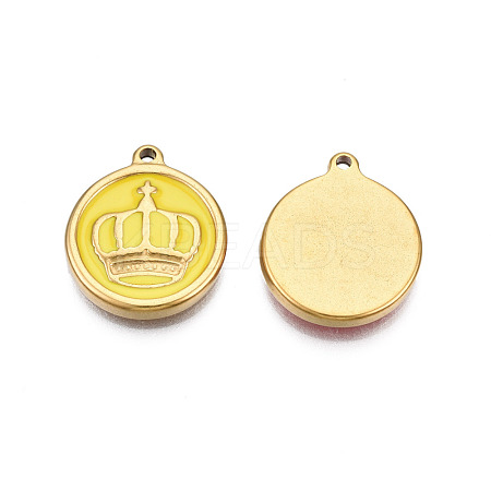 304 Stainless Steel Enamel Pendants STAS-N092-151A-1
