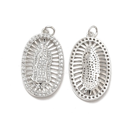 Brass Micro Pave Cubic Zirconia Pendants KK-E068-VB094-1