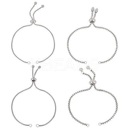 8Pcs 4 Style Adjustable 304 Stainless Steel Bracelet Making STAS-BBC0004-65-1